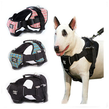 Houndstooth Print Large Dog Harness